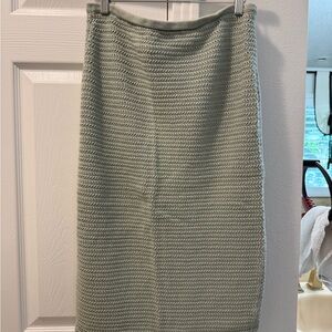 Ghanda Textured Pencil Skirt - Soft Green